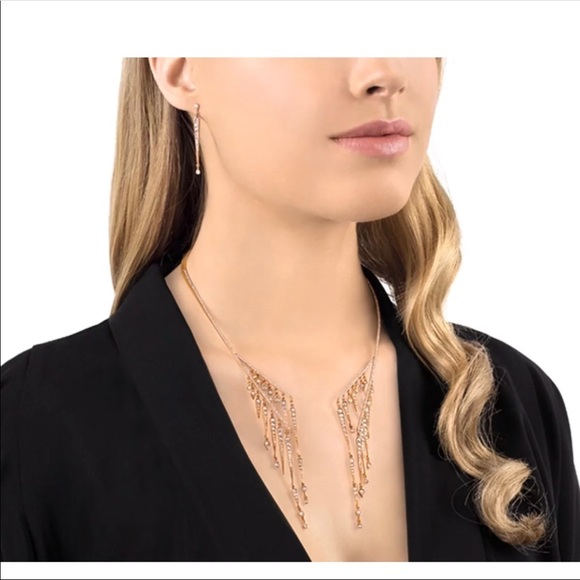 Swarovski Rose Gold Flame Necklace 